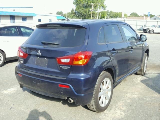 JA4AP4AU1CZ011513 - 2012 MITSUBISHI OUTLANDER BLUE photo 4