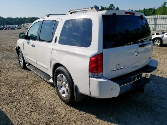 5N1BA08A37N706777 - 2007 NISSAN ARMADA SE WHITE photo 3