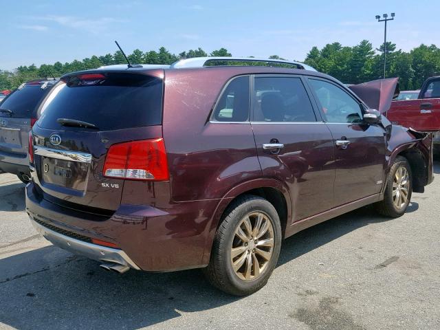 5XYKWDA27BG100978 - 2011 KIA SORENTO SX BURGUNDY photo 4