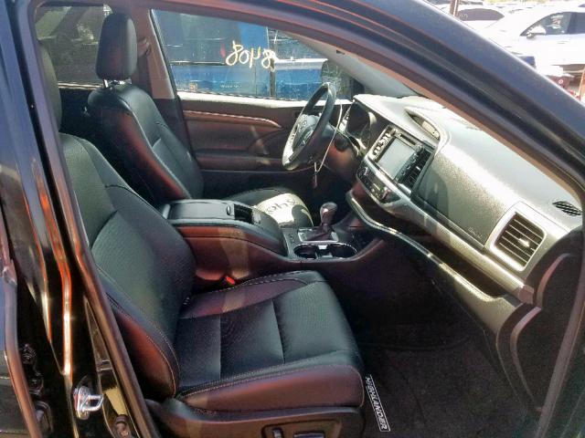 5TDDGRFHXHS034583 - 2017 TOYOTA HIGHLANDER BLACK photo 5