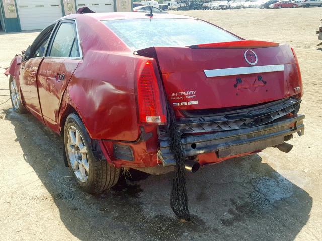 1G6DR57V880205246 - 2008 CADILLAC CTS HI FEA MAROON photo 3