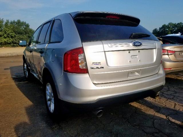 2FMDK3GC7EBB27634 - 2014 FORD EDGE SE SILVER photo 3