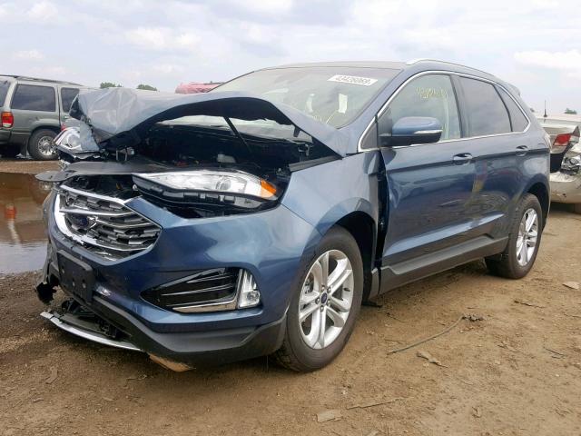 2FMPK3J91KBB38442 - 2019 FORD EDGE SEL BLUE photo 2