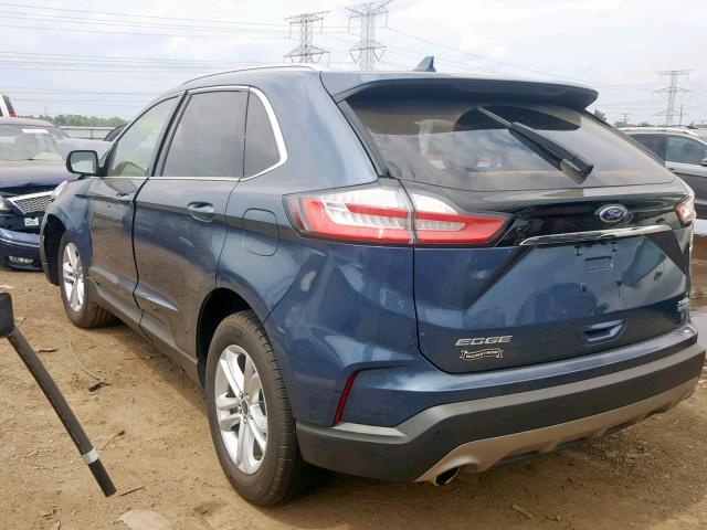 2FMPK3J91KBB38442 - 2019 FORD EDGE SEL BLUE photo 3