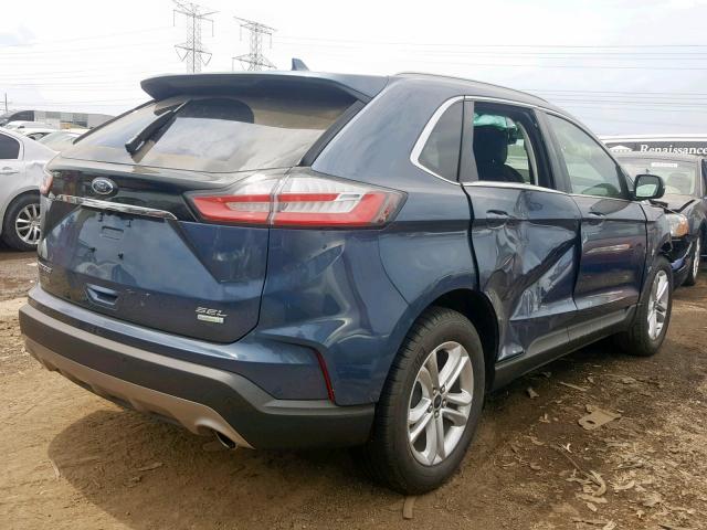 2FMPK3J91KBB38442 - 2019 FORD EDGE SEL BLUE photo 4