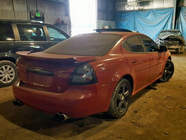 2G2WC58C381125933 - 2008 PONTIAC GRAND PRIX RED photo 4