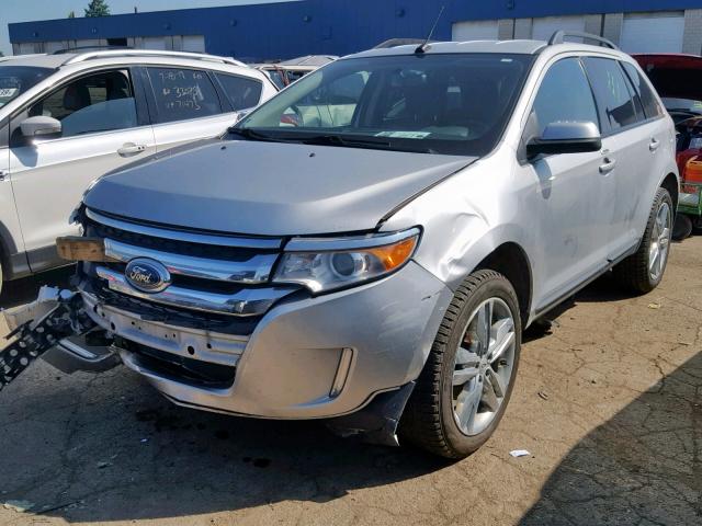 2FMDK3JC3DBB36354 - 2013 FORD EDGE SEL SILVER photo 2