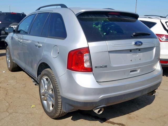 2FMDK3JC3DBB36354 - 2013 FORD EDGE SEL SILVER photo 3