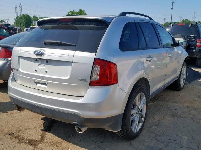 2FMDK3JC3DBB36354 - 2013 FORD EDGE SEL SILVER photo 4