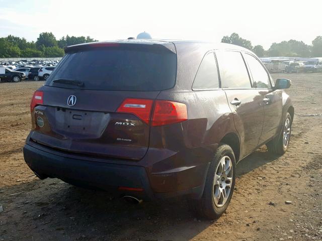 2HNYD28279H532941 - 2009 ACURA MDX BURGUNDY photo 4