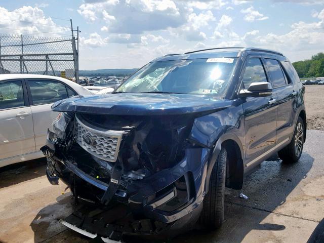 1FM5K8HT3HGA40505 - 2017 FORD EXPLORER P BLUE photo 2