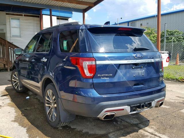 1FM5K8HT3HGA40505 - 2017 FORD EXPLORER P BLUE photo 3