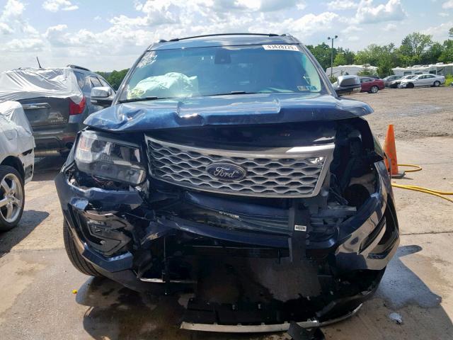 1FM5K8HT3HGA40505 - 2017 FORD EXPLORER P BLUE photo 9