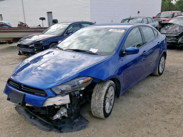 1C3CDFBB0ED705596 - 2014 DODGE DART SXT BLUE photo 2