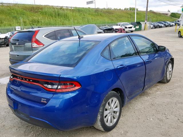 1C3CDFBB0ED705596 - 2014 DODGE DART SXT BLUE photo 4