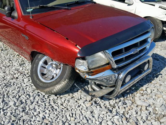 1FTYR14V1XTB01965 - 1999 FORD RANGER SUP BURGUNDY photo 9