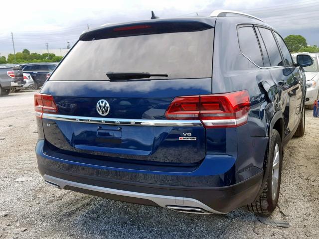 1V2KR2CA2JC563645 - 2018 VOLKSWAGEN ATLAS SE BLUE photo 4