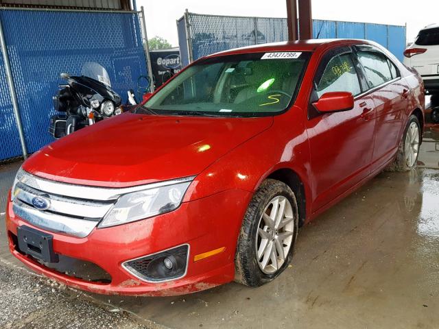 3FAHP0JG9CR351851 - 2012 FORD FUSION SEL RED photo 2