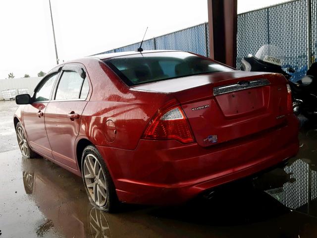 3FAHP0JG9CR351851 - 2012 FORD FUSION SEL RED photo 3