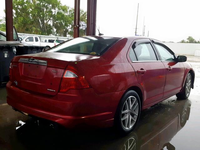 3FAHP0JG9CR351851 - 2012 FORD FUSION SEL RED photo 4