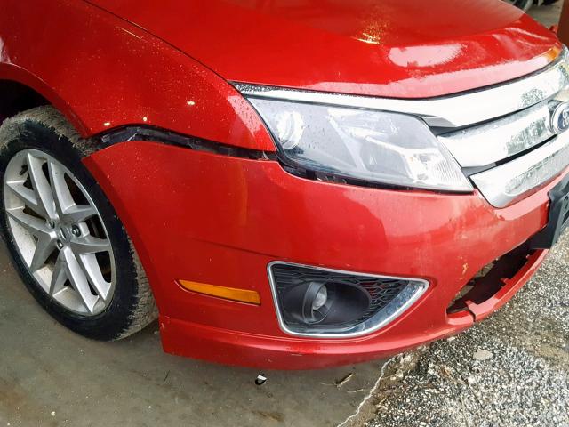 3FAHP0JG9CR351851 - 2012 FORD FUSION SEL RED photo 9