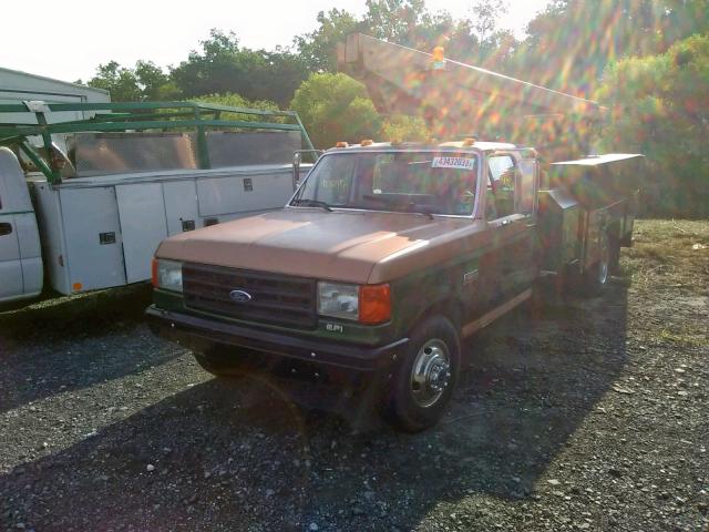 1FDKF37H3JNA65834 - 1988 FORD F350 GREEN photo 2