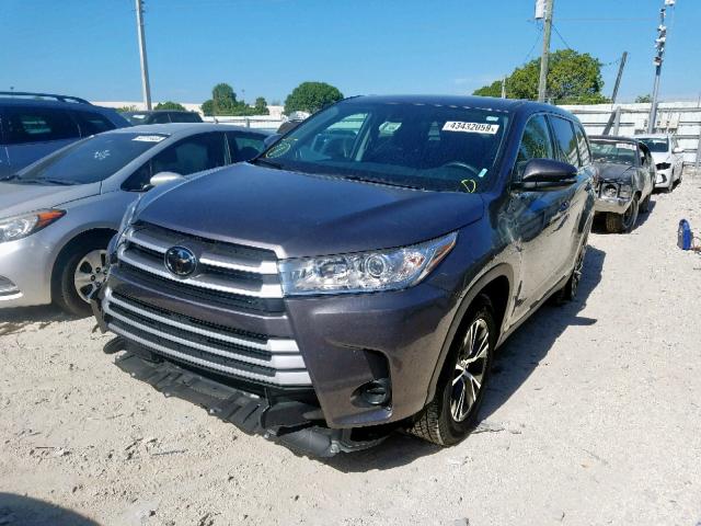 5TDZZRFH7KS304747 - 2019 TOYOTA HIGHLANDER GRAY photo 2