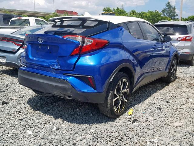 NMTKHMBX1JR011248 - 2018 TOYOTA C-HR XLE BLUE photo 4