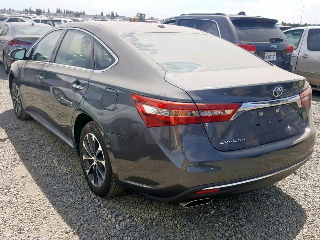 4T1BK1EB2JU284899 - 2018 TOYOTA AVALON XLE GRAY photo 3