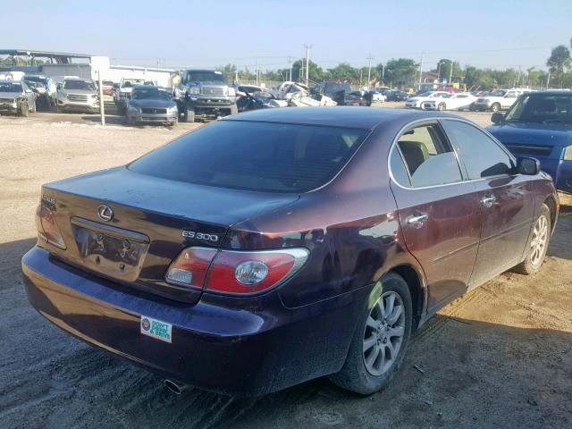 JTHBF30G730124761 - 2003 LEXUS ES 300 BURGUNDY photo 4