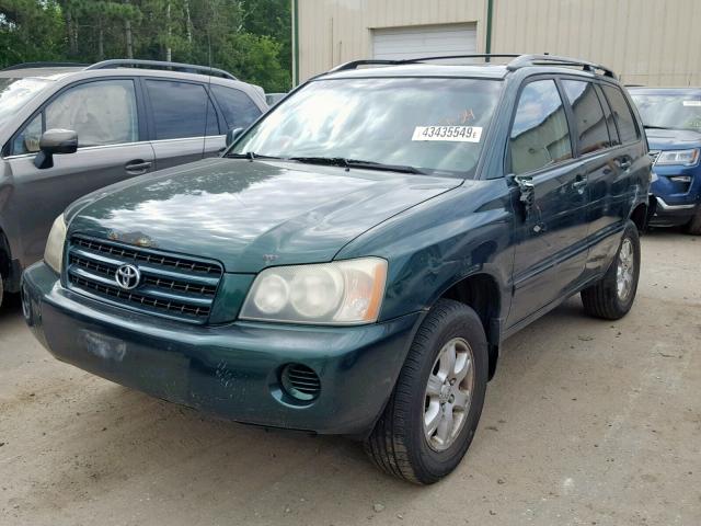 JTEHF21A430110750 - 2003 TOYOTA HIGHLANDER GREEN photo 2