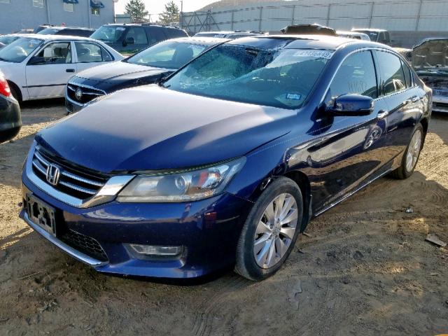 1HGCR3F80DA012426 - 2013 HONDA ACCORD EXL BLUE photo 2