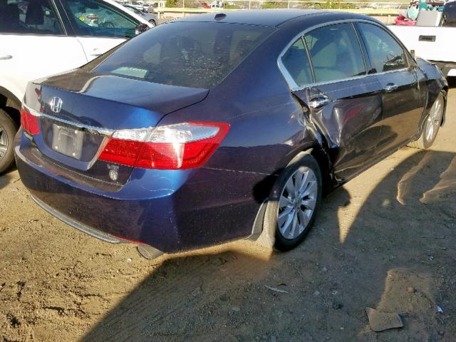 1HGCR3F80DA012426 - 2013 HONDA ACCORD EXL BLUE photo 4