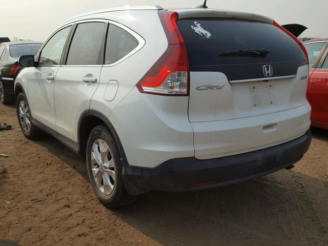 5J6RM4H7XCL058621 - 2012 HONDA CR-V EXL WHITE photo 3