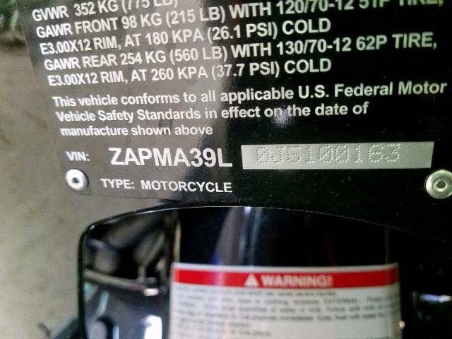 ZAPMA39L0J5100163 - 2018 VESPA GTS BLACK photo 10