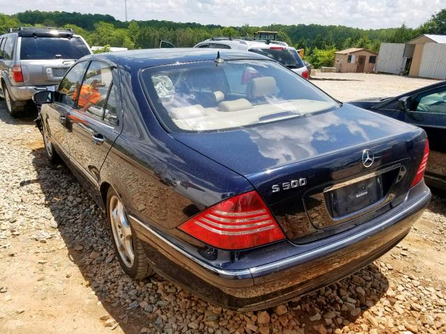 WDBNG75J45A437771 - 2005 MERCEDES-BENZ S 500 BLUE photo 3