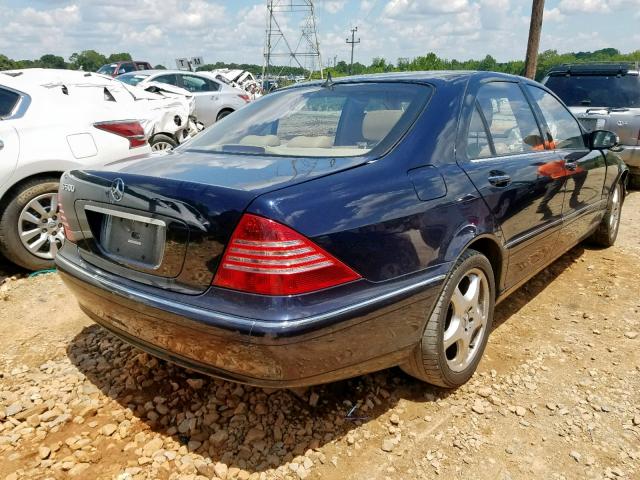 WDBNG75J45A437771 - 2005 MERCEDES-BENZ S 500 BLUE photo 4