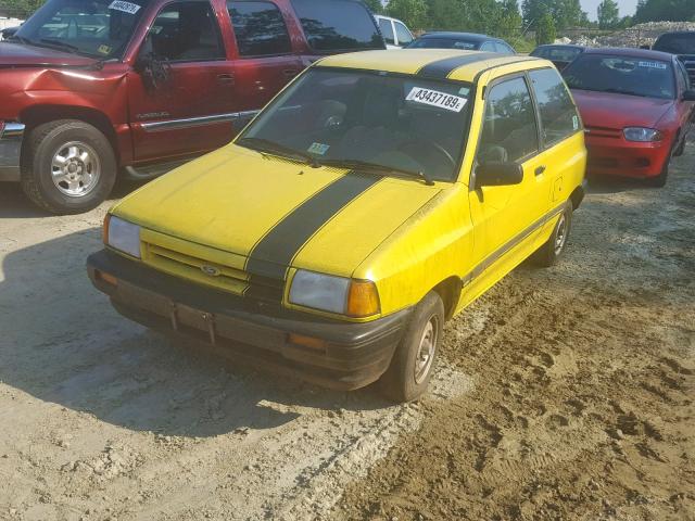 KNJBT07H1K6124755 - 1989 FORD FESTIVA LX YELLOW photo 2