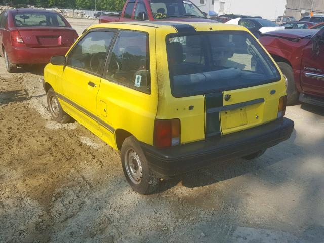 KNJBT07H1K6124755 - 1989 FORD FESTIVA LX YELLOW photo 3