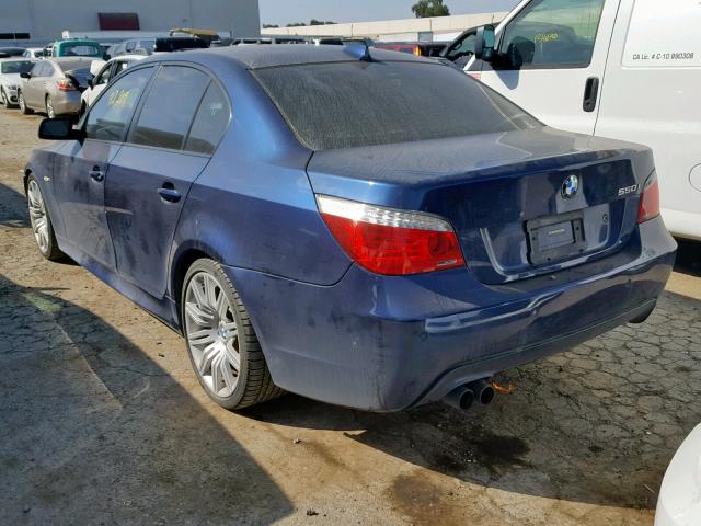 WBANW53588CT49603 - 2008 BMW 550 I BLUE photo 3