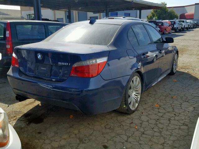 WBANW53588CT49603 - 2008 BMW 550 I BLUE photo 4