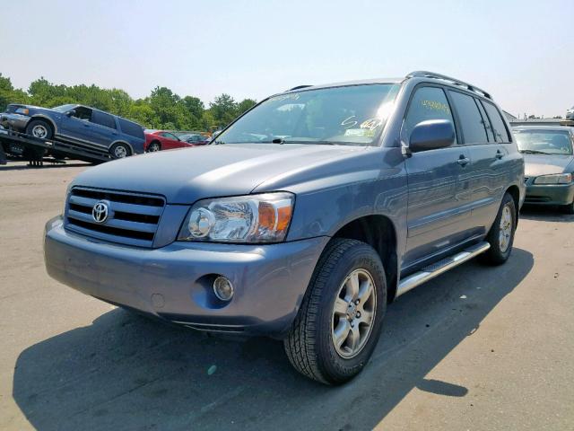 JTEEP21A550120514 - 2005 TOYOTA HIGHLANDER BLUE photo 2