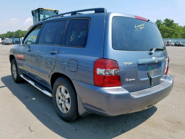 JTEEP21A550120514 - 2005 TOYOTA HIGHLANDER BLUE photo 3