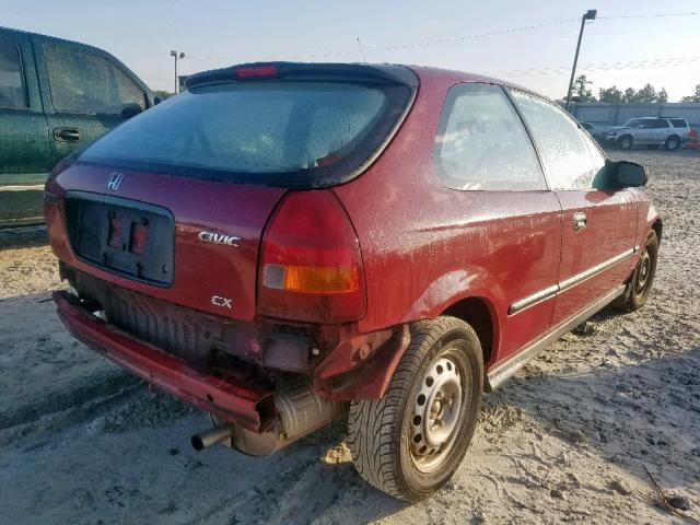 2HGEJ6421VH106933 - 1997 HONDA CIVIC CX RED photo 4