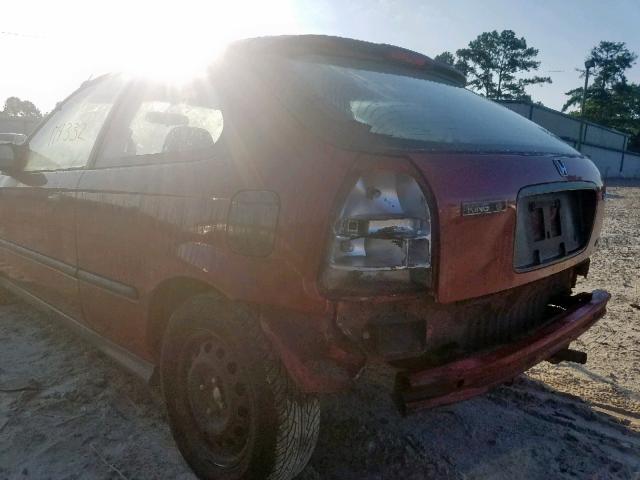 2HGEJ6421VH106933 - 1997 HONDA CIVIC CX RED photo 9