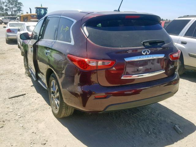 5N1AL0MN8DC308292 - 2013 INFINITI JX35 PURPLE photo 3