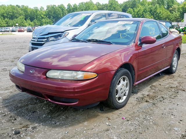 1G3NL12E3YC359901 - 2000 OLDSMOBILE ALERO GL RED photo 2