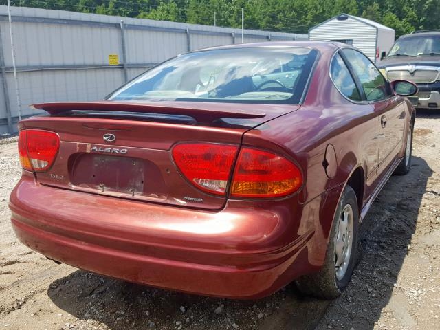 1G3NL12E3YC359901 - 2000 OLDSMOBILE ALERO GL RED photo 4