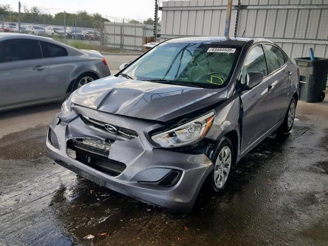 KMHCT4AE9GU962107 - 2016 HYUNDAI ACCENT SE GRAY photo 2