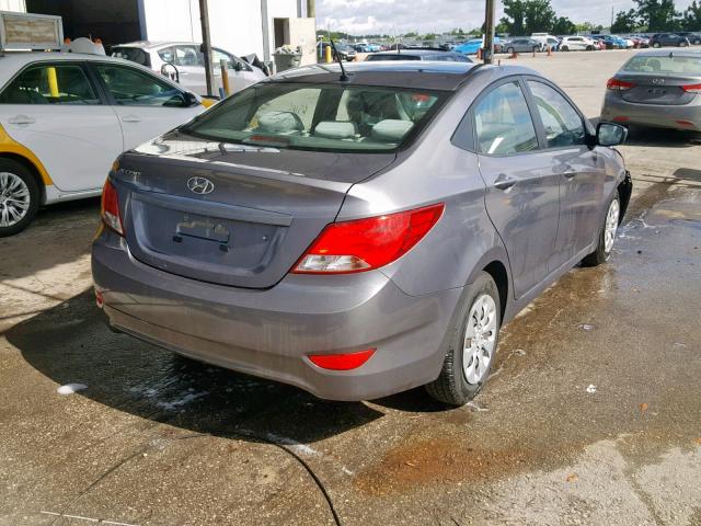 KMHCT4AE9GU962107 - 2016 HYUNDAI ACCENT SE GRAY photo 4